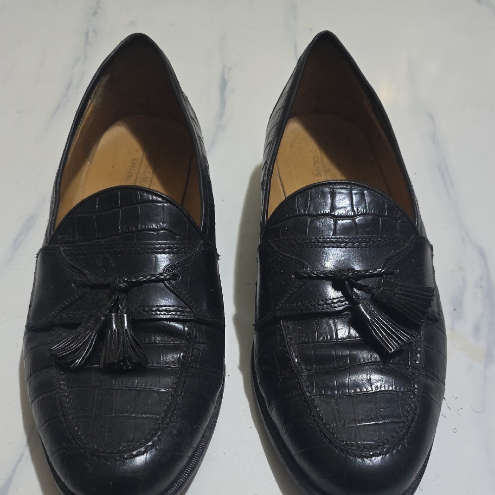 Mens Johnson&murphy Cellino Alligator Shoe Loafers Black Size 14 Very Good
